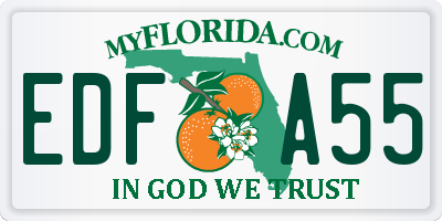 FL license plate EDFA55