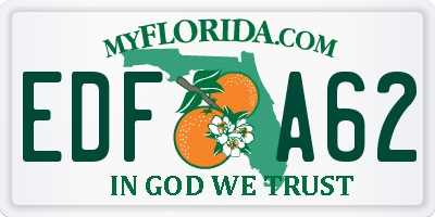 FL license plate EDFA62