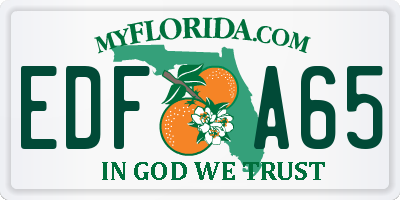 FL license plate EDFA65