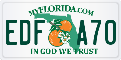 FL license plate EDFA70