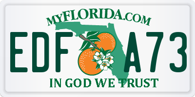 FL license plate EDFA73