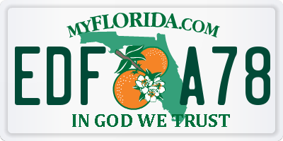 FL license plate EDFA78
