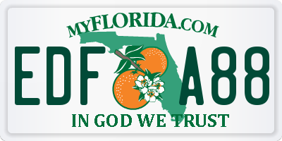 FL license plate EDFA88