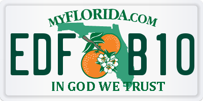 FL license plate EDFB10