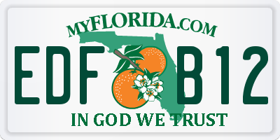 FL license plate EDFB12