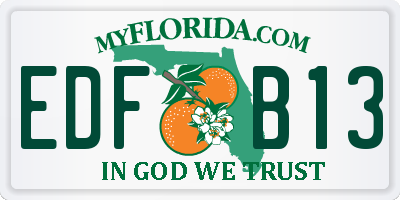 FL license plate EDFB13