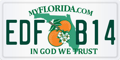 FL license plate EDFB14