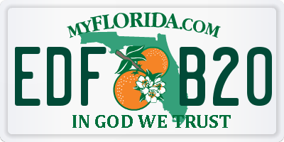 FL license plate EDFB20