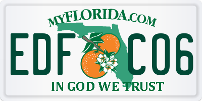 FL license plate EDFC06
