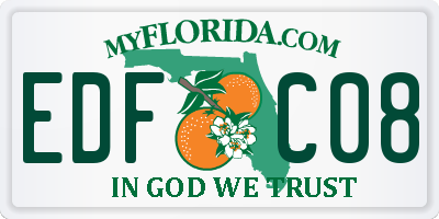 FL license plate EDFC08