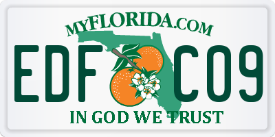 FL license plate EDFC09