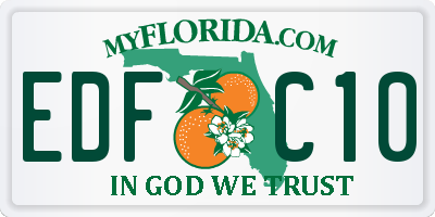FL license plate EDFC10