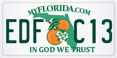 FL license plate EDFC13