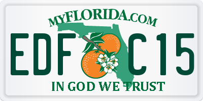 FL license plate EDFC15