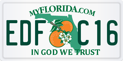 FL license plate EDFC16