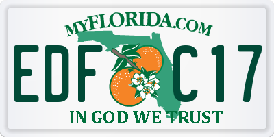 FL license plate EDFC17