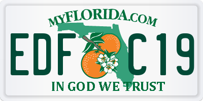 FL license plate EDFC19