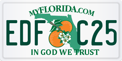 FL license plate EDFC25