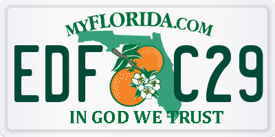 FL license plate EDFC29