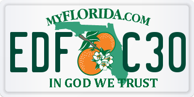 FL license plate EDFC30