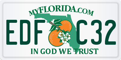 FL license plate EDFC32