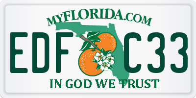 FL license plate EDFC33