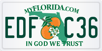FL license plate EDFC36