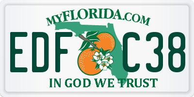 FL license plate EDFC38