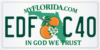 FL license plate EDFC40