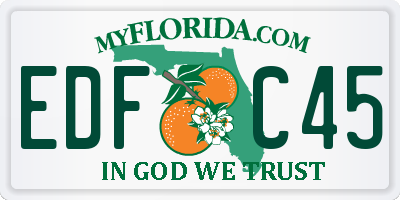 FL license plate EDFC45