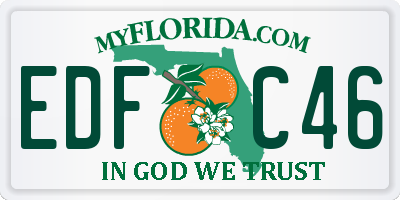 FL license plate EDFC46
