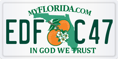 FL license plate EDFC47