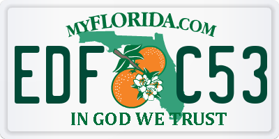 FL license plate EDFC53
