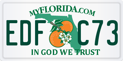 FL license plate EDFC73
