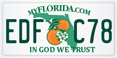 FL license plate EDFC78