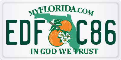 FL license plate EDFC86