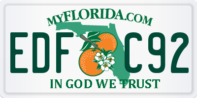 FL license plate EDFC92