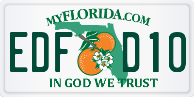 FL license plate EDFD10