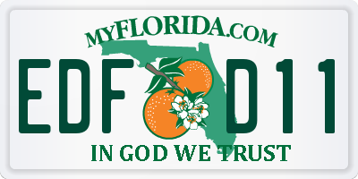 FL license plate EDFD11