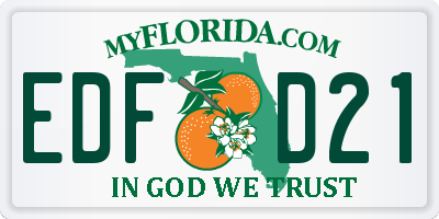 FL license plate EDFD21