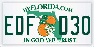 FL license plate EDFD30
