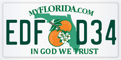 FL license plate EDFD34