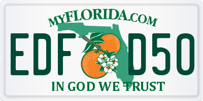 FL license plate EDFD50