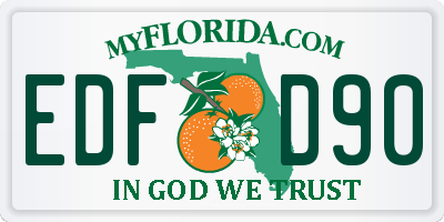 FL license plate EDFD90