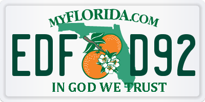 FL license plate EDFD92