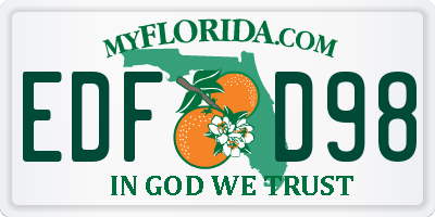 FL license plate EDFD98