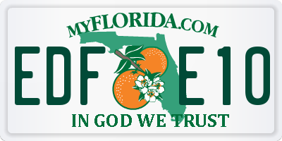 FL license plate EDFE10