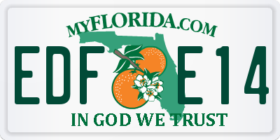 FL license plate EDFE14