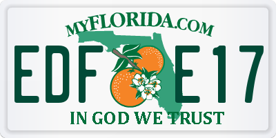 FL license plate EDFE17