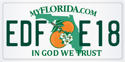 FL license plate EDFE18